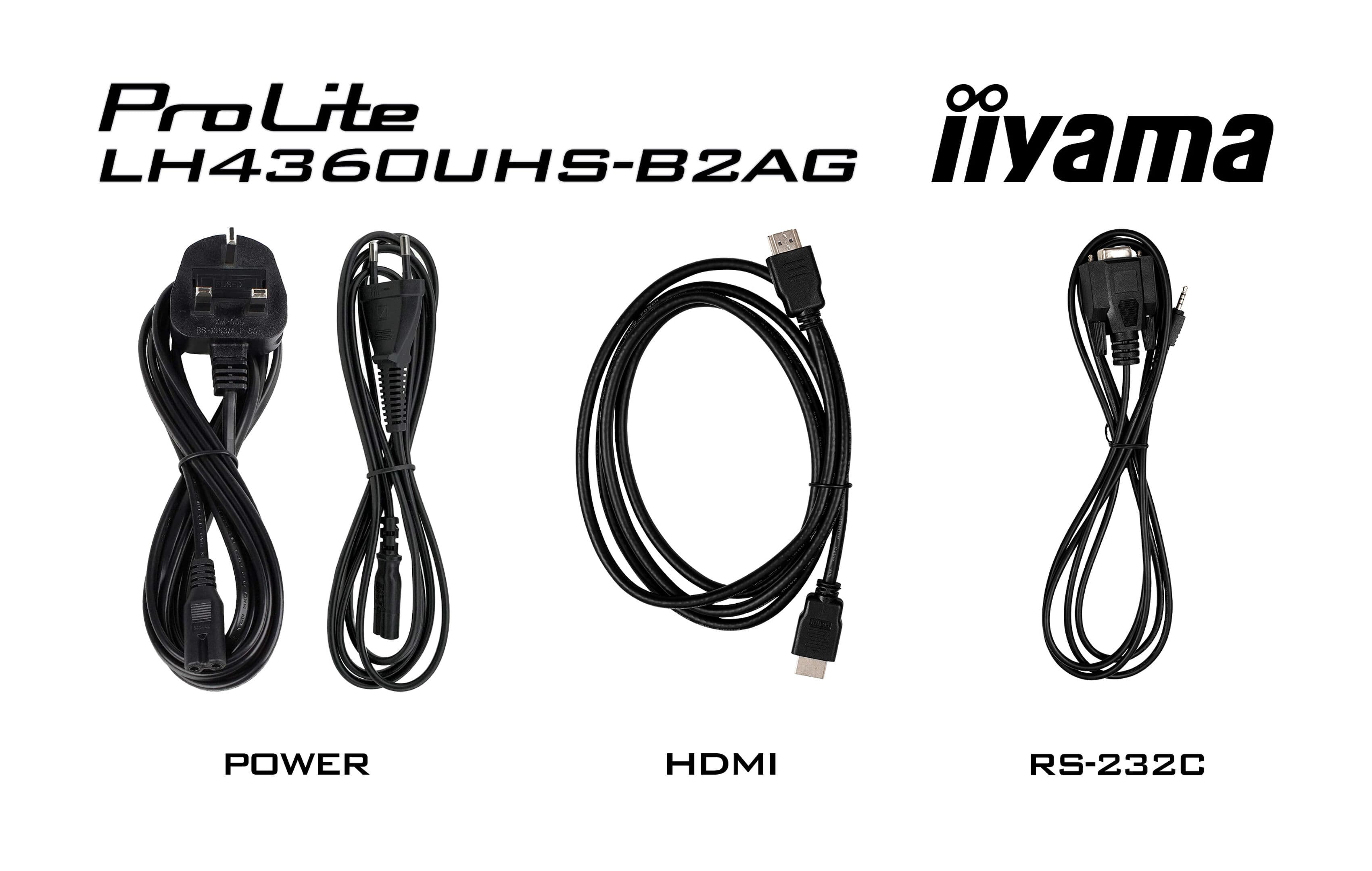 iiyama lh4360uhs b2ag cables ürün görseli